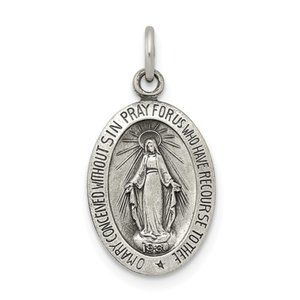 Sterling Silver Antiqued Miraculous Medal